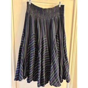 Anthropologie Philosophy Republic Cotton Skirt Large Boho Smocked Waist Midi